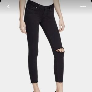 PAIGE Black Cropped Jeans, Size 30